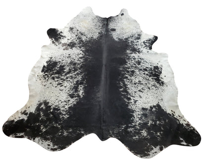 Our handpicked stunning speckled cowhide rug is great for ranch or your modern space, very soft black and white cow hide carpet with finished back.