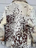 Speckled cowhide leather jacket coat