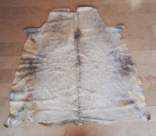 Western Black White Speckled Cow Hide Rug 4ft x 4.5ft