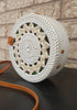 White Round Rattan Bag Made In Bali.