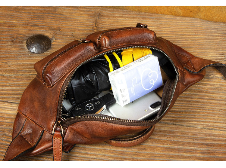 Retro Handmade Genuine Leather Crossbody Bag