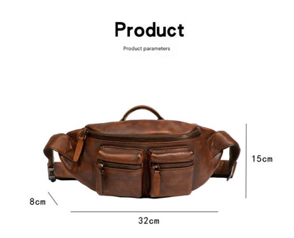Retro Handmade Genuine Leather Crossbody Bag