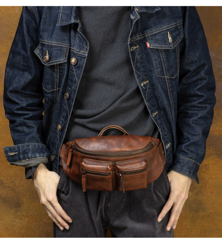 Retro Handmade Genuine Leather Crossbody Bag