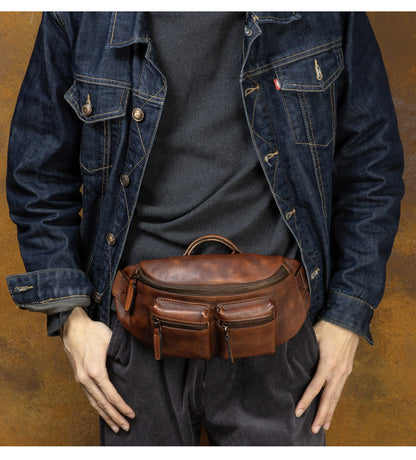 Retro Handmade Genuine Leather Crossbody Bag