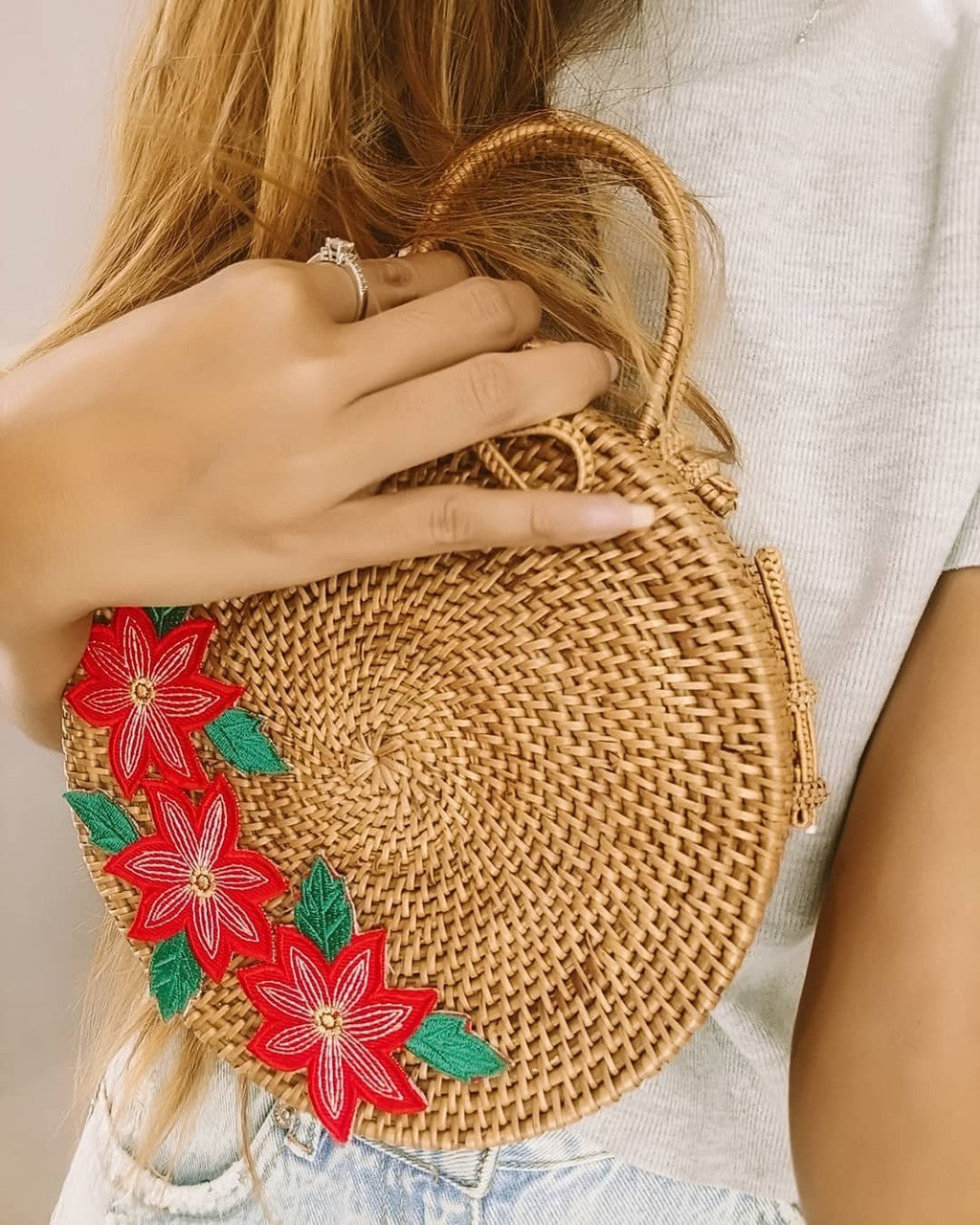 rattan beach boho bags