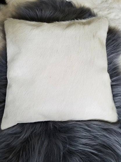 White Cowhide Cushion Cover Set Of Two