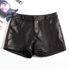 Women High Rise Leather Shorts Slimming Straight Leg Fit