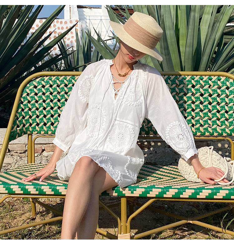 Women Summer Dresses White French Vacation Dress