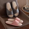 Leather Slippers for Women Linen Footbed Indoor Non Slip Summer Slides