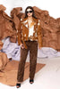 Cowhide Jacket Women Brown White