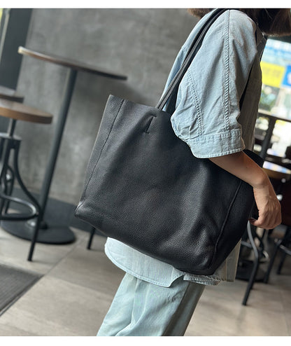 Large cowhide leather women tote bag