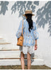 Summer Tops Women Blue Lace Beach Blouse