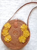 Flores Round Bag With Handmade Leather flowers